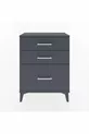 Chevet Arges 3 tiroirs Anthracite-Anthracite