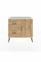 Commode Hyperion à une étagère, 2 tiroirs et 1 porte, Pierre de Lune-Pin