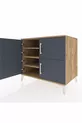 Commode Kronos 3 étagères 4 portes Pin-Anthracite