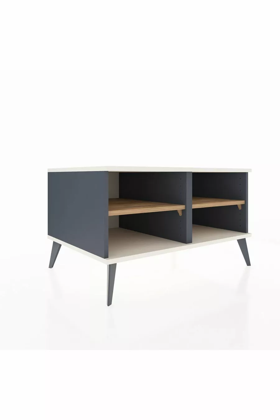 Commode Kronos 2 étagères Anthracite-Pierre de lune/Sapin