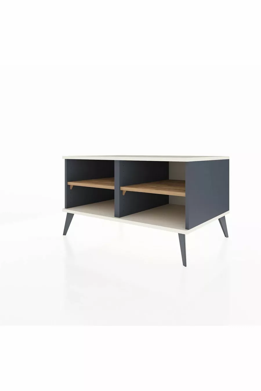 Commode Kronos 2 étagères Anthracite-Pierre de lune/Sapin