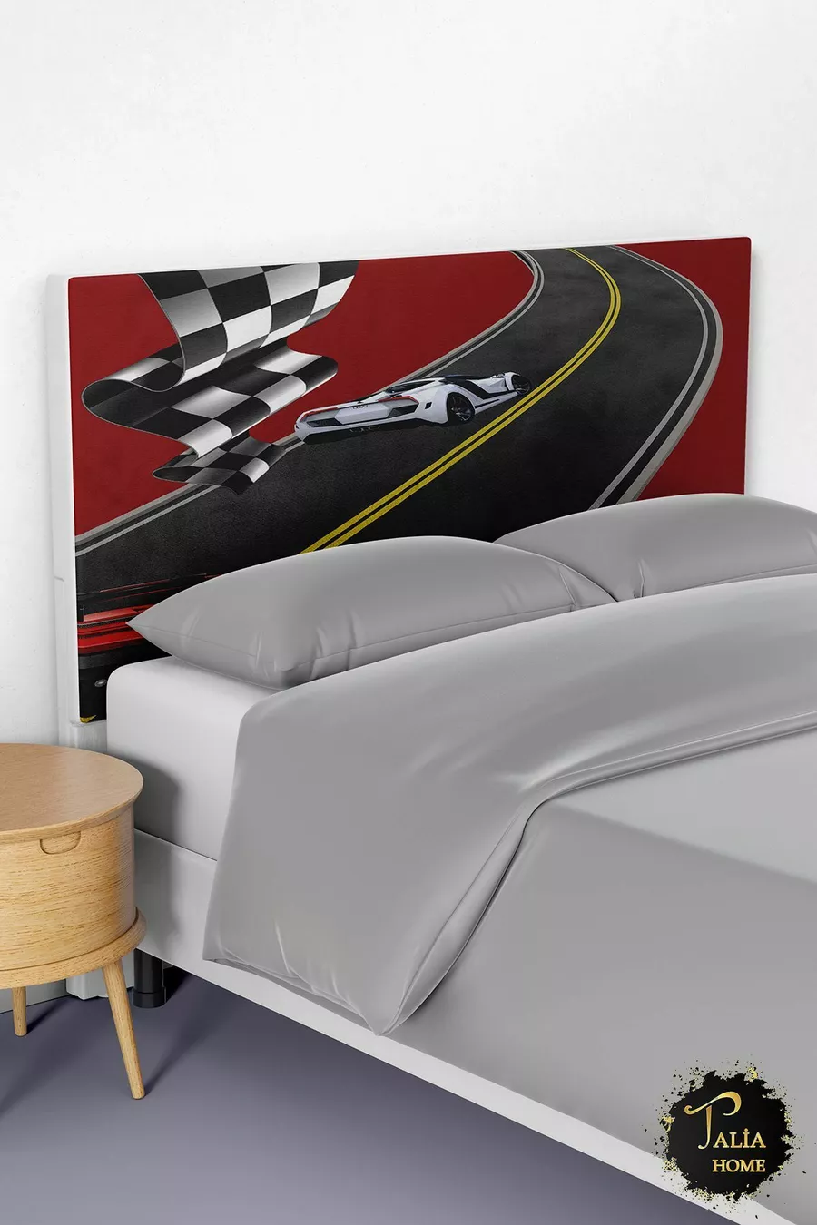 Housse de tête de lit avec motif de voiture de course