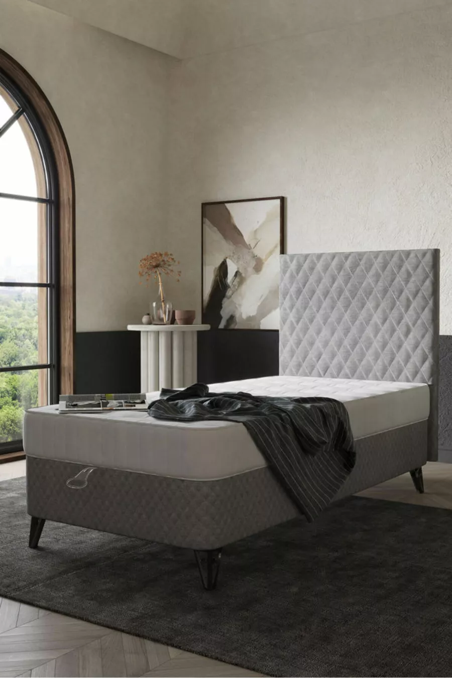 Ensemble Lit Simple Pro / Matelas Orthopédique - Sommier - Tête de Lit / Ensemble de Lit 3 Pièces