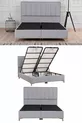 Lit coffre Gold Therapy gris (TÊTE DE LIT ET MATELAS NON INCLUS)
