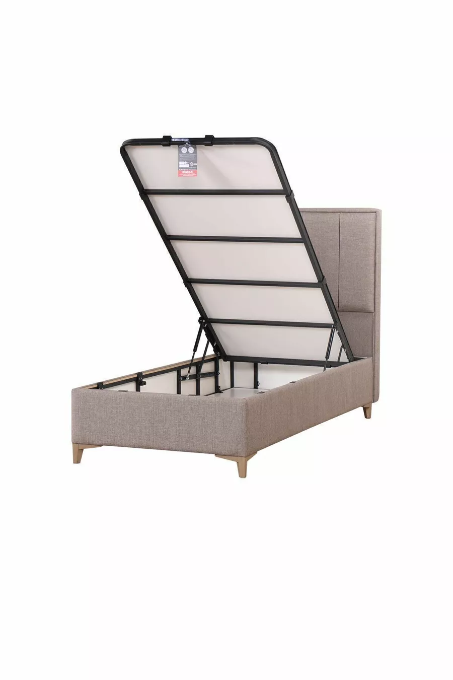 Lit coffre Gold Therapy marron (TÊTE DE LIT ET MATELAS NON INCLUS)
