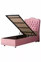 Ensemble de lit orthopédique deluxe avec tête de lit Camelli New Baza, rose