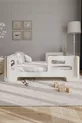 Lit d'enfant moderne Montessori Mdflam, cadre de lit, sommier - Blanc