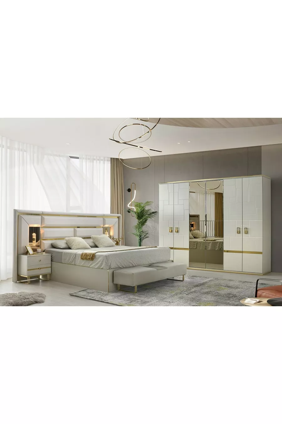 ENSEMBLE DE CHAMBRE À COUCHER CEVAHİR EN MDF