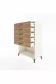 Armoire Hyperion 5 tiroirs Pierre de lune-Pin