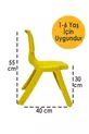 Chaise d'enfant incassable jaune - Chaise pour crèche et maternelle, lot de 2