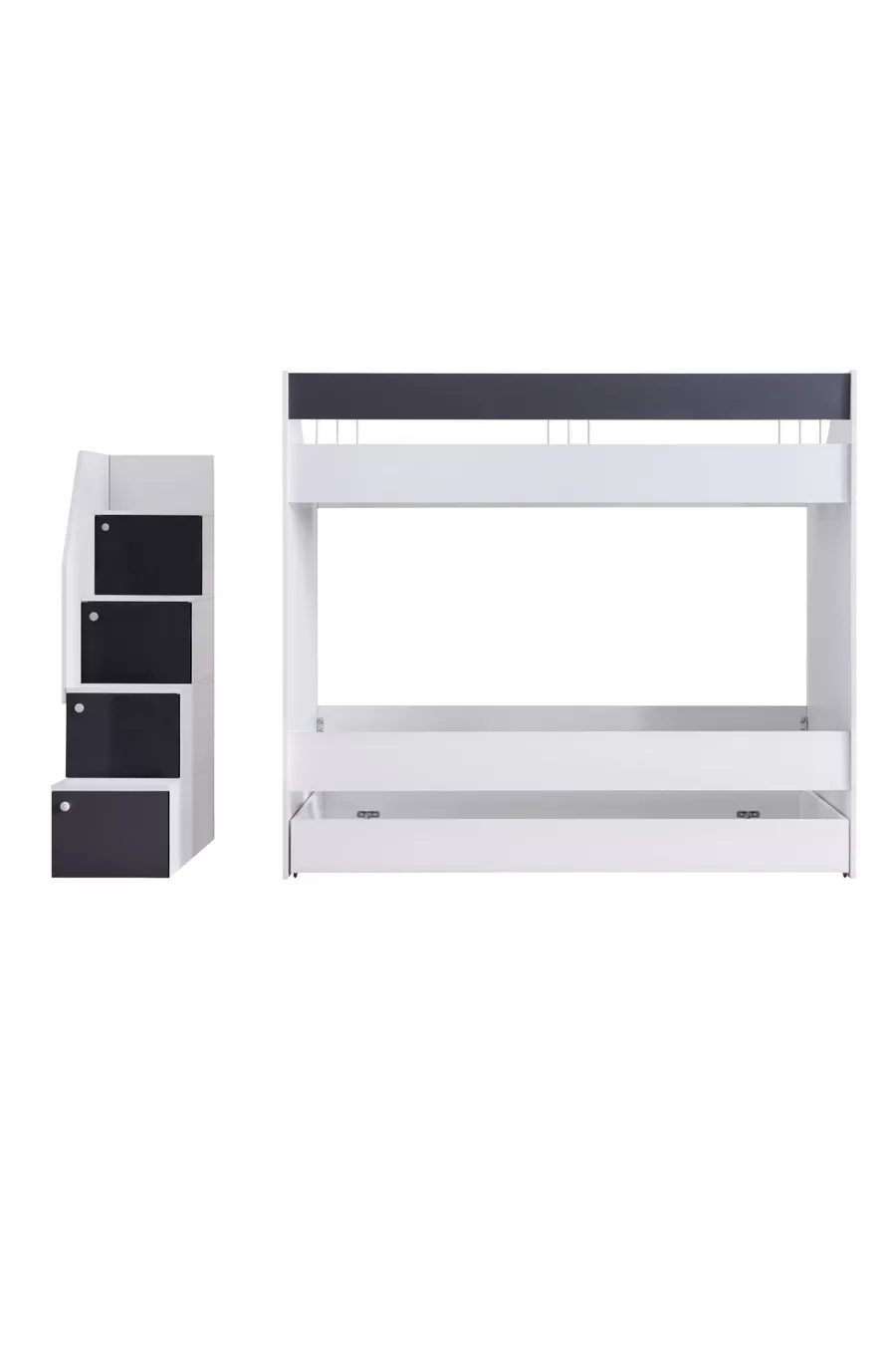 Lits superposés, Lit superposé Martin Yavrulu - Anthracite 1 matelas Comfort