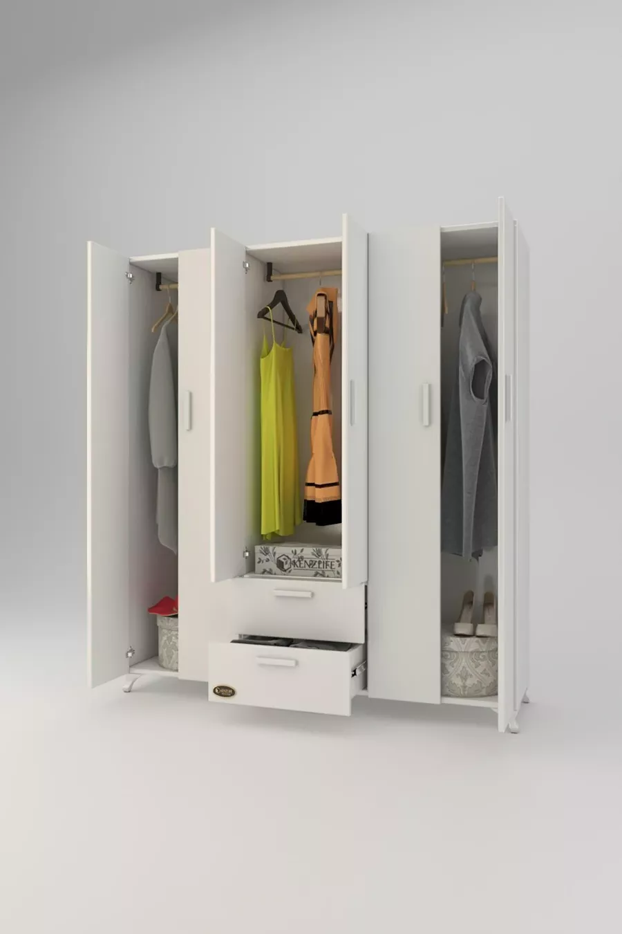 Armoire 6 portes 2 tiroirs Glayör ** Armoire sur pieds Byz