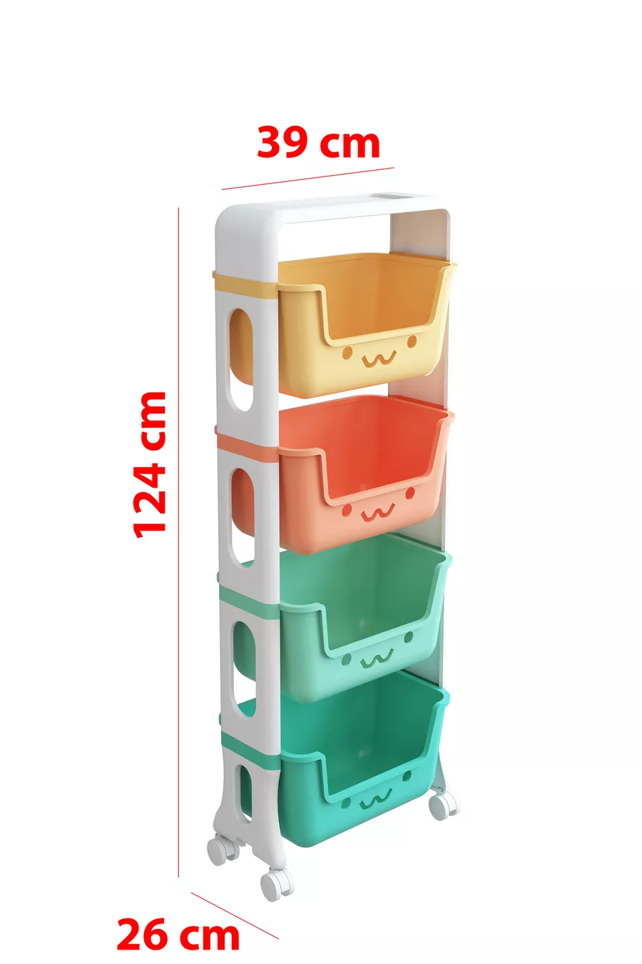 Armoire à jouets à 4 niveaux, organisateur de jouets, armoire à jouets avec panier