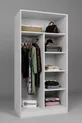 Armoire à deux portes Lucas et placard multifonction - Blanc mat