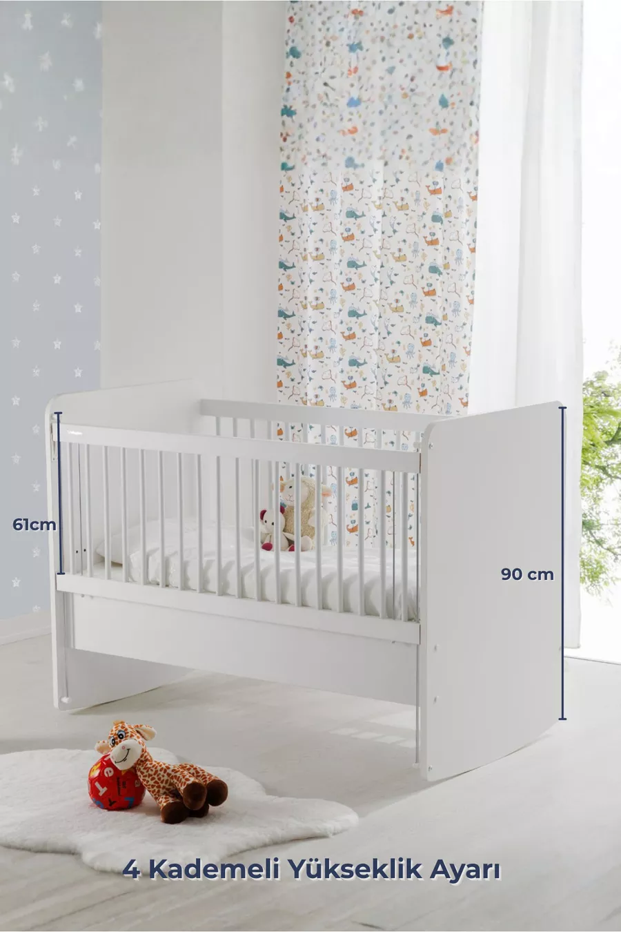 Berceau Bébé Oscillant Pratique à Côtés de Maman - Lit Bébé - Lit Parc - Cm - 