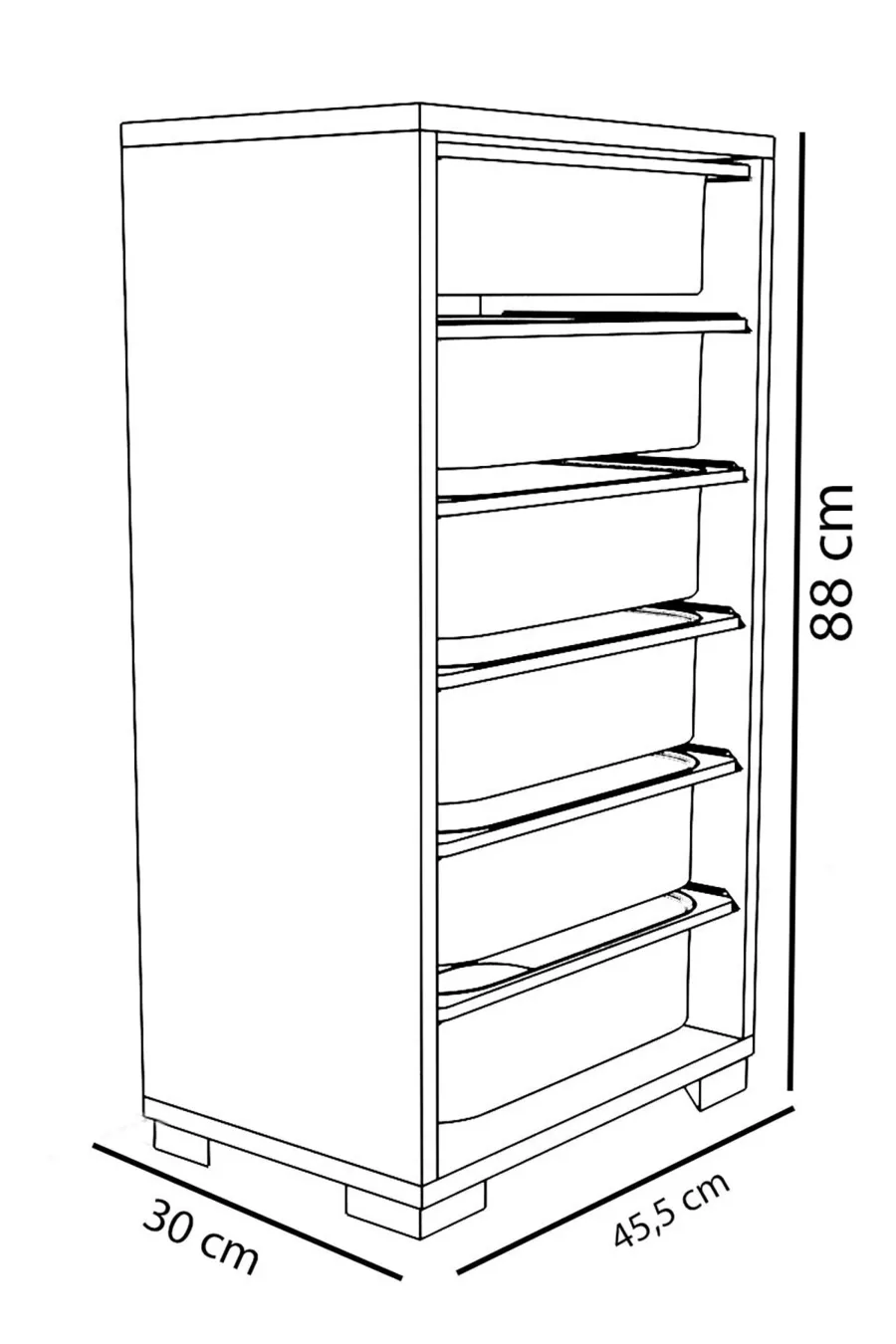 Armoire polyvalente à 6 paniers pour légumes - Meuble de cuisine blanc