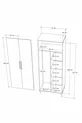 Armoire à 2 portes avec penderie et étagère