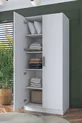 Armoire Rani  2 portes 4 étagères 5 compartiments blanc
