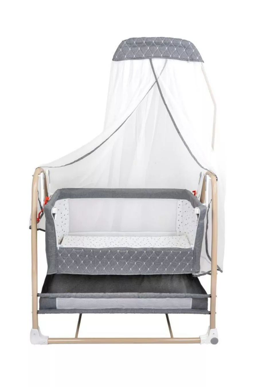 Berceau Royal Anne à Côté avec Tulle, Berceau Panier, Berceau Bascule pour Bébé, Berceau à Côté de la Maman