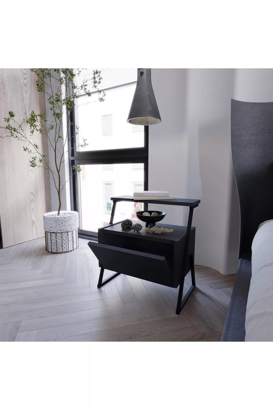 Table de chevet Zaman Anthracite