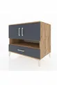 Commode Kronos 3 étagères 1 tiroir 2 portes Pin-Anthracite