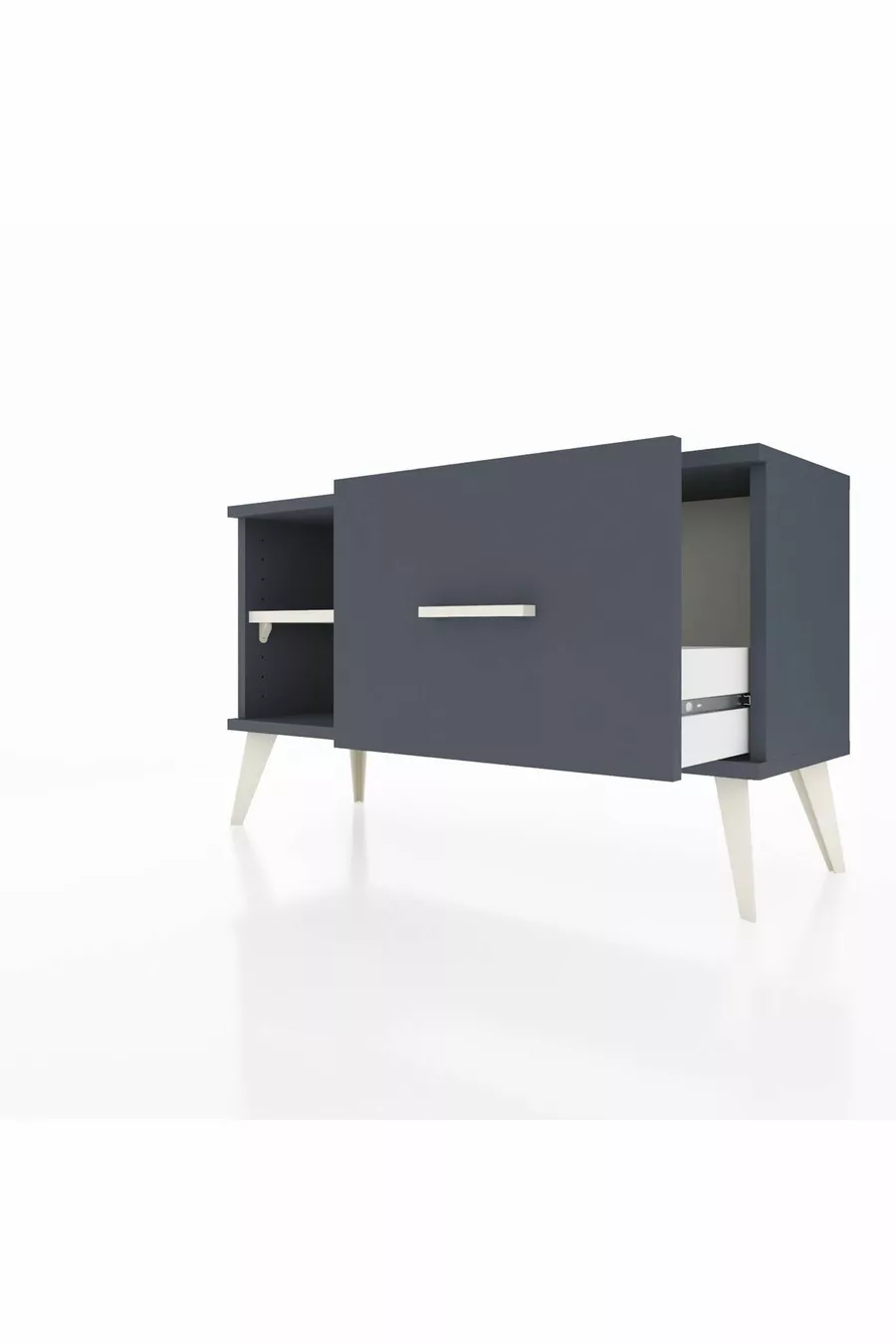 Commode Arges à une étagère et un tiroir Anthracite-Pierre de lune/Anthracite