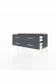 Commode Arges 4 étagères Anthracite-Sapin/Anthracite