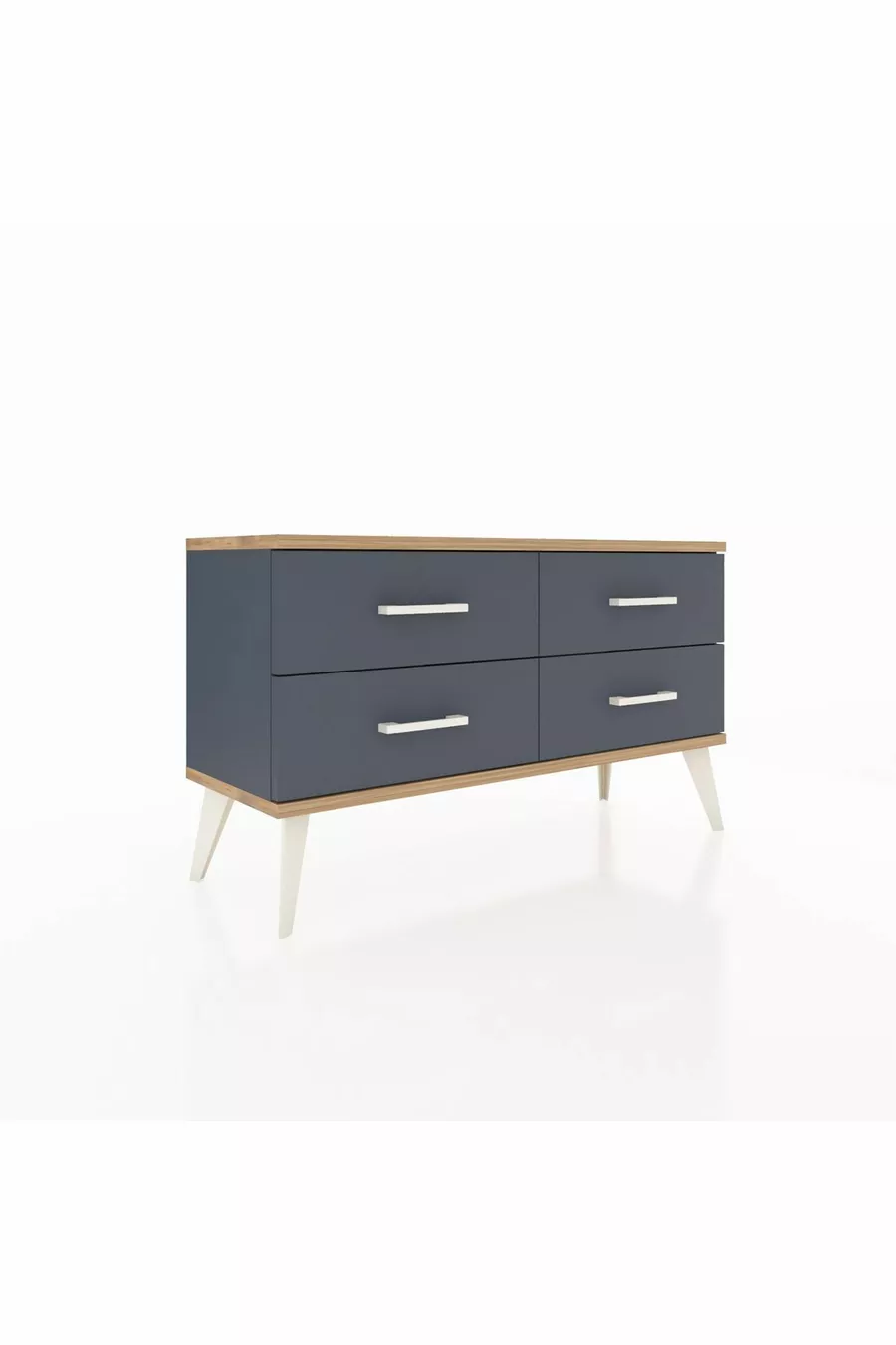Commode Arges 4 étagères Anthracite-Sapin/Anthracite