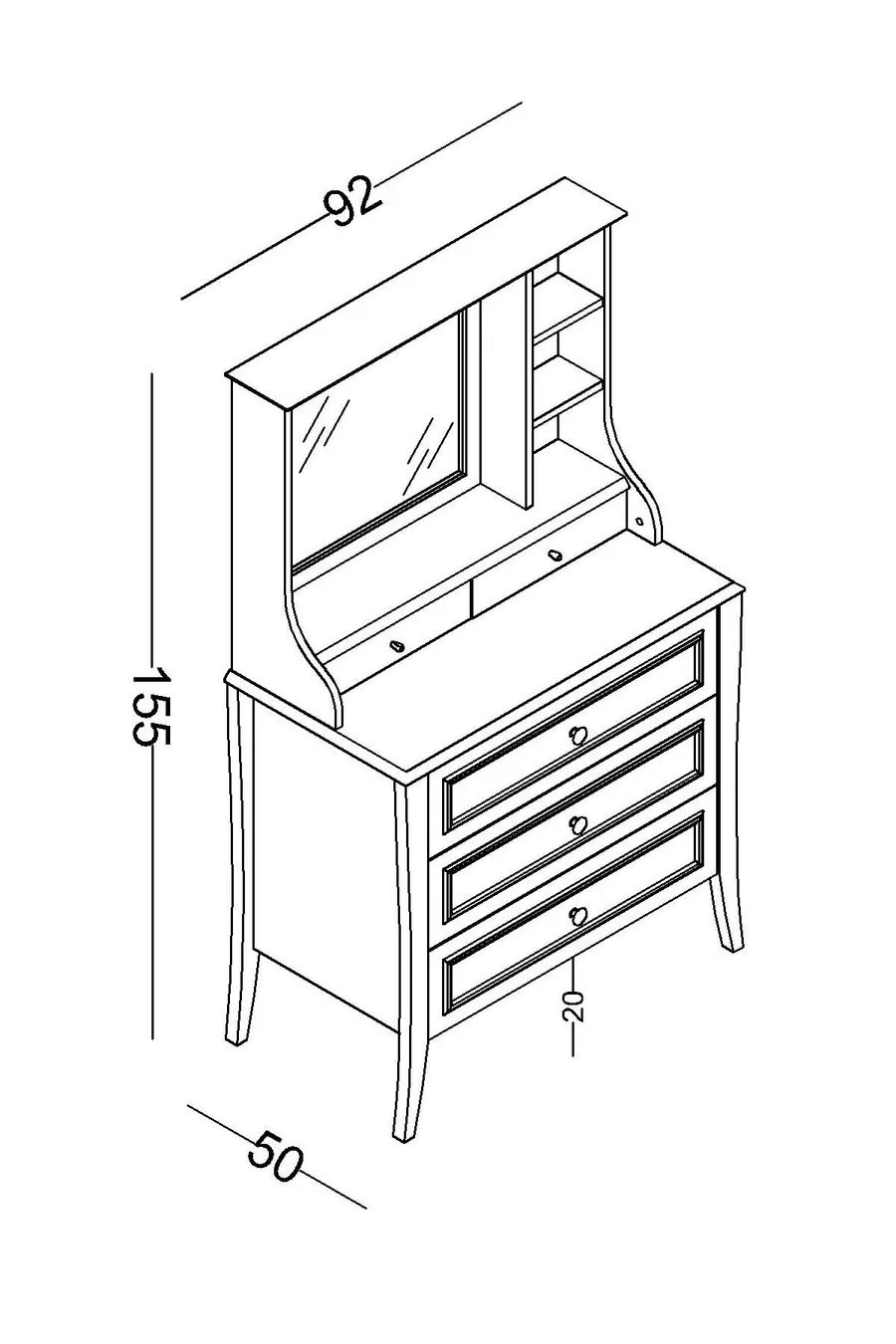 Commode Ruby avec miroir
