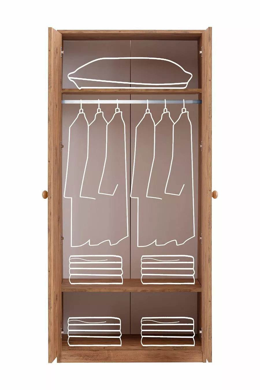 Lits superposés, lits superposés modulables en Asie avec armoire à deux portes, blanc, 2 matelas confort