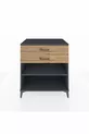 Commode Kronos à une étagère et deux tiroirs Anthracite-Pin