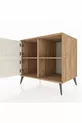 Commode Kronos à 2 étagères et 2 portes Pin-Pierre de Lune/Pin