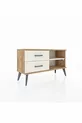 Commode Arges à une étagère et 2 tiroirs en pin-pierre d'onyx