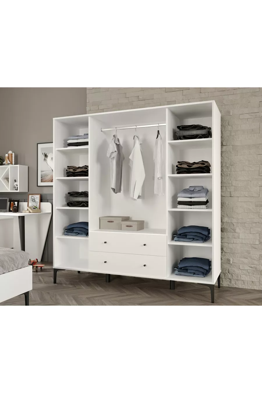 Chambre d'adolescent Trio White XL (%mdf)