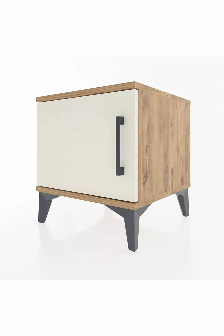 Chevet Hyperion à une porte en pin-gris perle