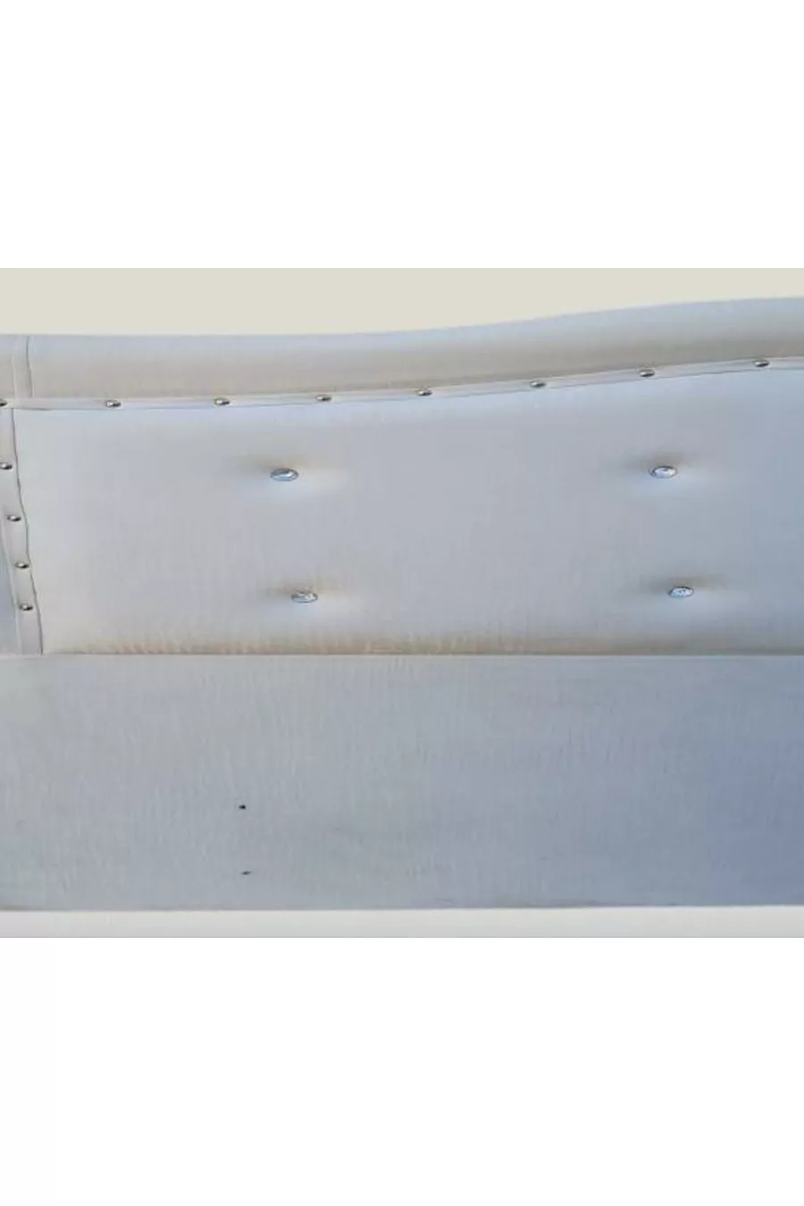 Titre DK Double cm Modèle Onde Cuir Synthétique Tissu Blanc Capitonné Fait Main