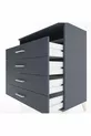 Commode Hyperion à une étagère et 4 tiroirs Anthracite-Anthracite