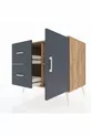 Commode Kronos avec une étagère, 2 tiroirs et une porte, pin-anthracite
