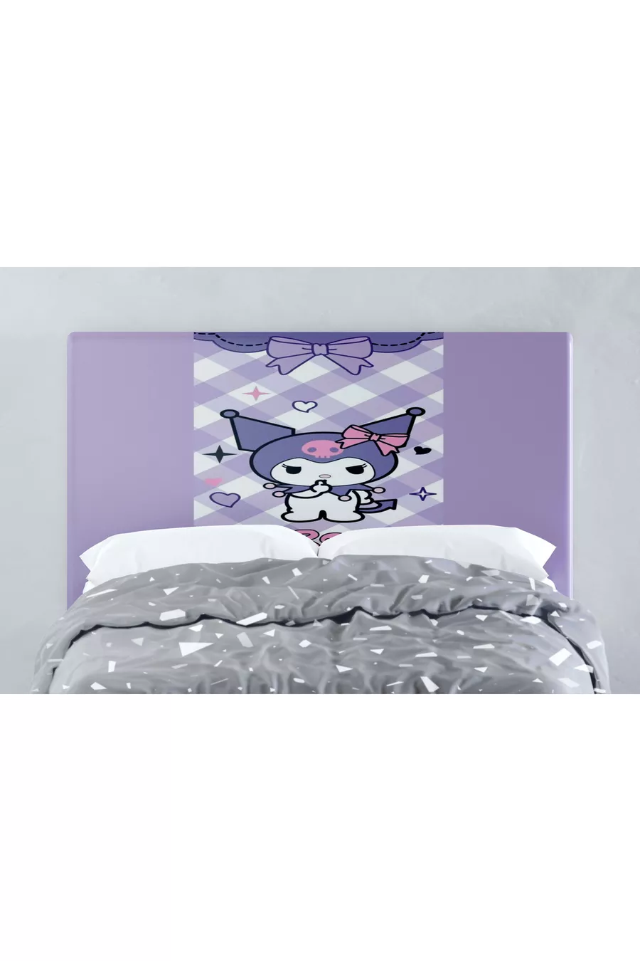 Housse de tête de lit à carreaux Kuromi
