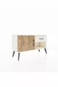 Commode Arges avec une étagère, un tiroir et une porte, coloris Pierre de Lune-Pin/Pierre de Lune