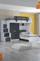 Lit superposé, armoire-lit Metris, anthracite