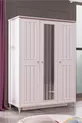 Chambre d'enfant Ezgi Lux - Armoire 3 portes, Lit, Table de chevet, Bureau, Commode