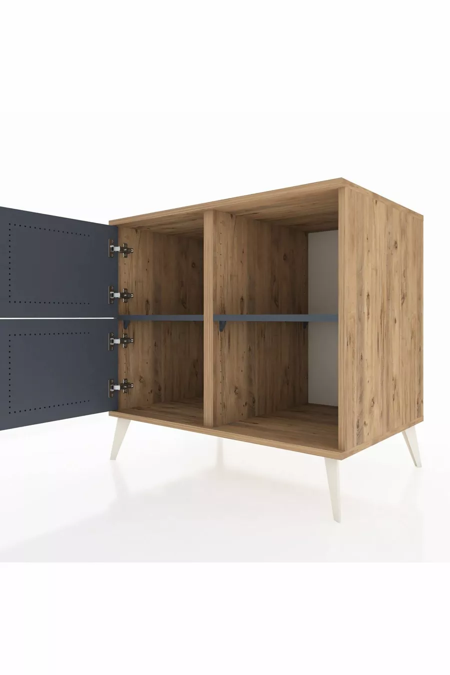 Commode Kronos 2 étagères 2 portes Pin-Anthracite