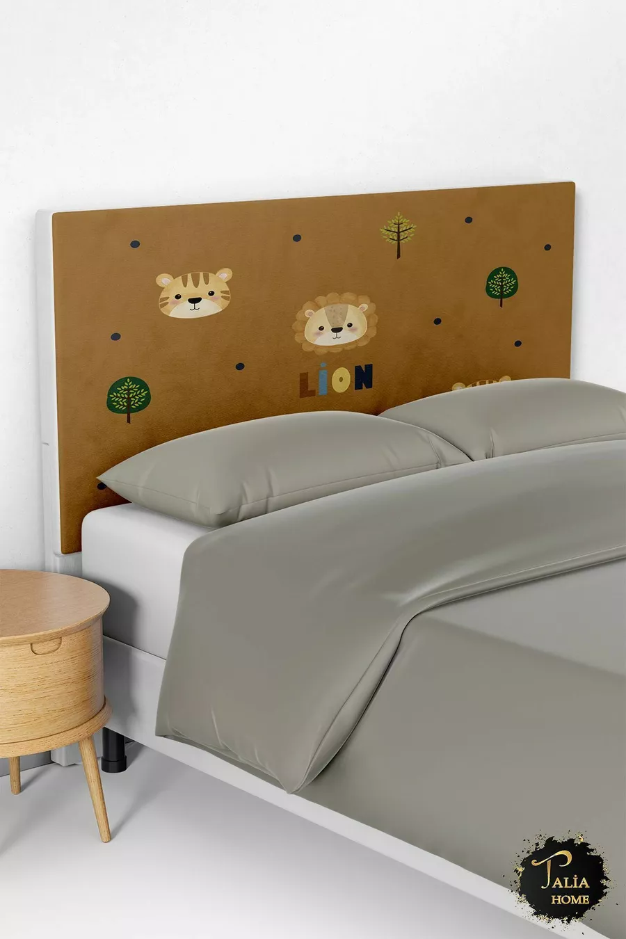 Housse de tête de lit avec motif lion et forêt