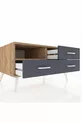 Commode Kronos à une étagère et 3 tiroirs Pin-Pin/Anthracite
