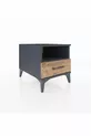 Chevet Kronos à une étagère et un tiroir Anthracite-Pin