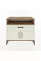 Commode Hyperion avec 2 étagères, 1 tiroir et 2 portes, pin-pierre d'onyx