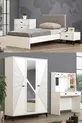 Chambre d'enfant Safir - Armoire 3 portes, Lit, Table de chevet, Commode, Bureau