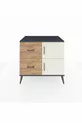 Commode Kronos à une étagère, 2 tiroirs, 2 portes, Anthracite-Pierre de Lune/Pin