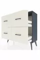Commode Arges 4 tiroirs Anthracite-Anthracite/Gris quartz